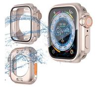 JPXXFM Screen Protector Cover for 45mm 44mm 40mm 41mm Hard PC Front & Rear Bumper Case for iwatch 8/7/6/5/4 Change To Ultra (Color : Water proof rose, Size : 40mm)
