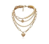 JPXXFM Strand Necklaces for Women, Chunky Necklaces for Women Trendy Adjustable Chain Necklace with Heart Pendant