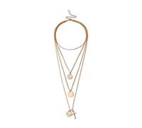 JPXXFM Strand Necklaces, Statement Necklace Chunky Adjustable Chain Necklace with Disc and Cross Pendant