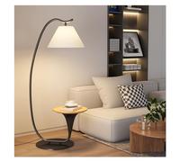 JPXXFM table Floor Table & Combo with LED Bulb, Bedside Reading, Modern Wood End Table with Floor for Bedroom, Living Room, Office Standing (Brown) desk