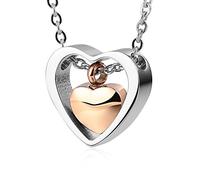JPXXFM Urn Necklace for Ashes Heart Necklaces Stainless Steel Heart Women Cremation Jewellery