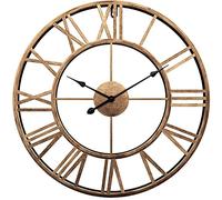 JPXXFM Vintage Large Wall Clock Round Metal Silent Non-Ticking Battery Operated Roman Numerals Clocks for Home, Office, Indoor, Outdoor Garden Clock 50CM Red Decoration