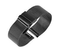 JPXXFM Watch Strap Black/Silver/Rose Golden 18mm/20mm/Band Mesh Stainless Steel Fold Over Clasp Watches Bracelet