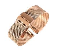 JPXXFM Watch Strap Black/Silver/Rose Golden 18mm/20mm/Band Mesh Stainless Steel Fold Over Clasp Watches Bracelet
