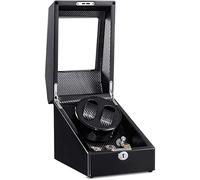 JPXXFM Watch Winder Box 2+3, Wooden Silent Battery Operated Watches Winders Display Box Storage Case Black