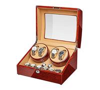 JPXXFM Watch Winder Box for 4 Automatic Watch + 6 Storage Wooden Piano Finish Quiet Motor for Man Women Watches Large Capacity