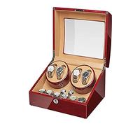 JPXXFM Watch Winder Box for 4 Automatic Watch + 6 Storage Wooden Piano Finish Quiet Motor for Man Women Watches Large Capacity