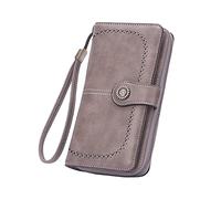 JPXXFM Women's Simple Simple Long Wallet Multi Function Whatet Handwallet (grigio, una taglia)