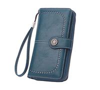 JPXXFM Women's Simple Simple Long Wallet Multi funzionalità Multifoglio di grandi dimensioni (blu, una taglia)