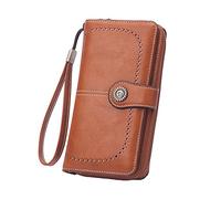 JPXXFM Women's Simple Simple Long Wallet Multi funzionalità Multitet a portata di grande capacità (marrone, una taglia)