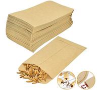 JPYH 100 Mini Sacchetti di Carta Kraft, Buste di Carta Kraft Vintage, Sacchetti Regalo, Caramelle da Imballaggio, Dessert, Regali di Nozze, Gioielli, Semi, Pillole (12 × 18 cm)