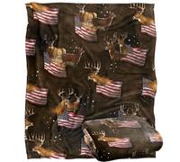 Jq Licensing - Cf-Jp American Flag Deer Pattern Coperta super morbida al tatto setoso - 152 x 127 cm