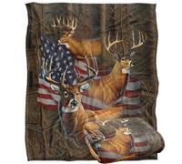 Jq Licensing - Cf-Jp Usa American Flag Deer Coperta super morbida al tatto setoso - 152 x 127 cm