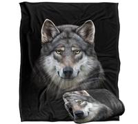 Jq Licensing - En Grigio Wolf Head Coperta super morbida al tatto setoso - 152 x 127 cm