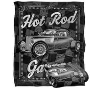 Jq Licensing - James Piazza Hot Rod Garage Coperta super morbida al tatto setoso - 152 x 127 cm