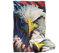 Jq Licensing - James Piazza Rosso,Bianco And Blu Eagle Coperta super morbida al tatto setoso - 91 x 147 cm