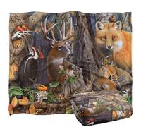Jq Licensing - Jg-Jp Forest Animals Coperta super morbida al tatto setoso - 152 x 127 cm