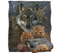 Jq Licensing - Jg-Jp Wolf And Pups Coperta super morbida al tatto setoso - 152 x 127 cm