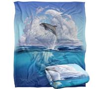 Jq Licensing - Jlo Dolphin Clouds Coperta super morbida al tatto setoso - 152 x 127 cm