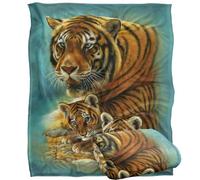 Jq Licensing - Rl-Jp Tiger And Cubs Coperta super morbida al tatto setoso - 152 x 127 cm