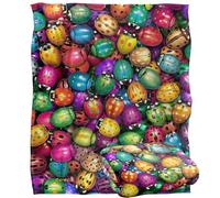 Jq Licensing - Royce Mcclure Beetlemania Colorful Beetle Pattern Coperta super morbida al tatto setoso - 152 x 127 cm