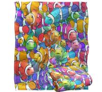 Jq Licensing - Royce Mcclure Clown Fish Clown School Pattern Coperta super morbida al tatto setoso - 152 x 127 cm