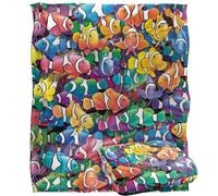 Jq Licensing - Royce Mcclure Clowning Around Clown Fish Pattern Coperta super morbida al tatto setoso - 152 x 127 cm