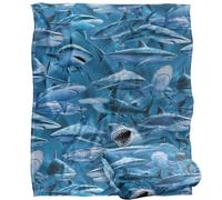 Jq Licensing - Royce Mcclure Great Bianco Shark Attack Pattern Coperta super morbida al tatto setoso - 152 x 127 cm