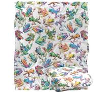Jq Licensing - Royce Mcclure Sticky Fingers Frog Pattern Coperta super morbida al tatto setoso - 152 x 127 cm