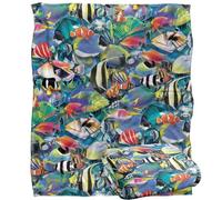 Jq Licensing - Royce Mcclure Tropical Fish Jam Pattern Coperta super morbida al tatto setoso - 152 x 127 cm