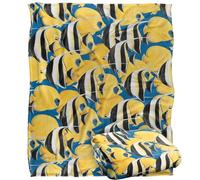 Jq Licensing - Royce Mcclure Tropical Fish Rush Hour Coperta super morbida al tatto setoso - 152 x 127 cm