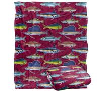 Jq Licensing Saltfish Fishing Pattern Coperta super morbida al tatto setoso - 152 x 127 cm