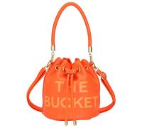 JQAliMOVV Le borse a secchiello da donna, mini borsa a secchiello in pelle con chiusura a coulisse, borsa Hobo, Arancione