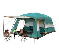 JQDZX Tenda da Campeggio, Tenda a Cupolaper Doppio Strato Impermeabile & Antivento Facile da Montare, per 3 Stagioni, Spiaggia Campeggio Pesca Tenda (Dark green,5-8 people)