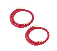 JQGADL Corda Intrecciata con Montante da 2 Confezioni 1/1,5/2/2,5/300CM, Corde Barriera Intrecciate in Canapa, Corde Barriera con Ganci per Hotel, Concerti, Teatro, 2,8 Cm(Size:2M,Color:Rosso)