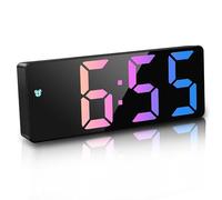 JQGO Sveglia Digitale da Comodino, Sveglia Digitale da Comodino Snooze con Visualizzazione, Ampio Display LED Digitale/Data/della/Temperatura, USB e Alimentato a Batteria, Colorato2