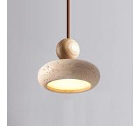 jqgxfc Piccola Lampada a Sospensione in travertino Giallo, lampadario a Sospensione sul Comodino in Stile Wabi-Sabi, plafoniere a LED Vintage per Sala da Pranzo, Bar, Cucina, 3000K - Luci Calde