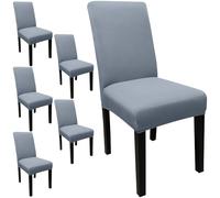 JQinHome 6 coprisedia da pranzo, sfoderabile, ad alta elasticità, lavabile, per casa, feste, hotel, cerimonia di matrimonio (grigio antracite)