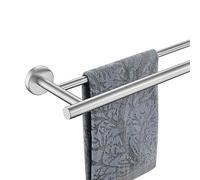 JQK Barra portasciugamani da bagno, 61 cm, in acciaio inox, doppio portasciugamani per bagno, supporto per asciugamani da parete spazzolato