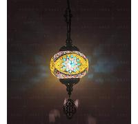JQQJZLC 1 Luce a Ciondolo a Mosaico Globo Chiaro, Lampada a Sospensione a soffitto Decorativo Bohémien per Sala da Pranzo Soggiorno Bar Hotel, lampadario Camera da Letto in Vetro