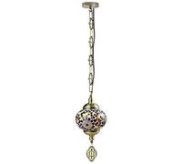 JQQJZLC 1 Luce a Ciondolo a Mosaico Globo Chiaro, Lampada a Sospensione a soffitto Decorativo Bohémien per Sala da Pranzo Soggiorno Bar Hotel, lampadario Camera da Letto in Vetro