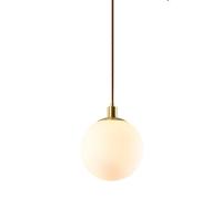 JQQJZLC 1 luci Moderne Lampada a Ciondolo a Sospensione Moderna a Ciondolo a Ciondolo a Ciondolo di Ristorante a metà secolo con Paralume in Vetro a Globo Bianco per Bar lampadario del lampadario