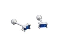 JQQJZLC 18 g di Piccoli Orecchini per Borchie rettangolo per Donne 925 Sterling ipoallergenico Ipoallergenico Minimalista Simpatico Studini cartilagine Tragus 3 mm Ballo Vita Back Gioielli di Pietra