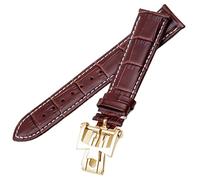 JQQJZLC 19mm 20mm 21mm 22mm Guida orologio in pelle genuina per Vacheron Costantin Patrimony VC uomini e donne cinghia di mucca marrone nera (colore: argento bianco marrone, taglia: 19mm)