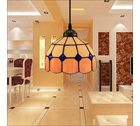 JQQJZLC 20 cm Tiffany Style Pendant Hanging Light, Vintage Mini Soffitto Lighting Fissaggi, 1-Light, Macchia-vetro Candelieri per Halway Bedroom Living Room Dining Room [Classe A ++], 16 Made in