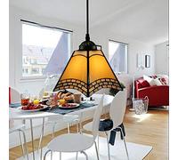 JQQJZLC 20 cm Tiffany Style Pendant Hanging Light, Vintage Mini Soffitto Lighting Fissaggi, 1-Light, Macchia-vetro Candelieri per Halway Bedroom Living Room Dining Room [Classe A ++], 16 Made in