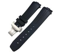 JQQJZLC 24 mm Nero Green Nature Morbing Silicone in gomma in gomma Fit per Panerai Pam00111/441 Bracciale impermeabile a farfalla a farfalla