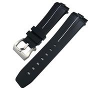 JQQJZLC 24 mm Nero Green Nature Morbing Silicone in gomma in gomma Fit per Panerai Pam00111/441 Bracciale impermeabile a farfalla a farfalla