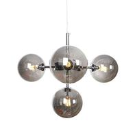 JQQJZLC 4 Light Mid Century Chandier della Camera da Letto in Vetro Sputnik | Lampada a Sospensione Moderna con Finitura cromata Spazzolata | Lampada a Ciondolo Camera da Letto