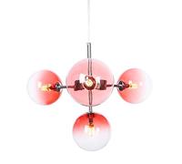 JQQJZLC 4 Light Mid Century Chandier della Camera da Letto in Vetro Sputnik | Lampada a Sospensione Moderna con Finitura cromata Spazzolata | Lampada a Ciondolo Camera da Letto
